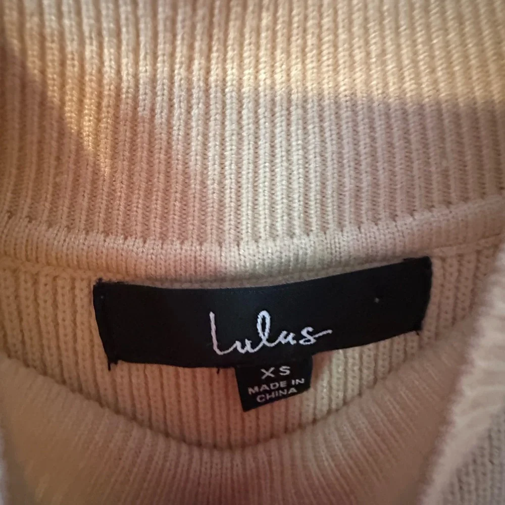 Lulu's Classic Beige Long Sleeve Dress - Picture 3 of 3